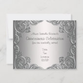 Silver Black Quinceanera Einladungen (Rückseite)
