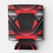 Silver, black, red geometric gaming  monogram dosenkühler (Rückseite)