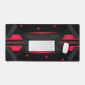 Silver, black, red geometric gaming monogram schreibtischunterlage (Tastatur & Maus)
