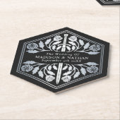 Silver Black Royal Medieval Sword Wedding Untersetzer (angewinkelt)