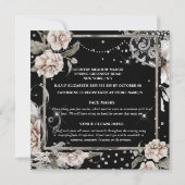 Silver Black Shabby Chic Rose paris chic bow Einladung (Rückseite)