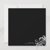 Silver/Black Silvester Masquerade Ball Einladung (Rückseite)