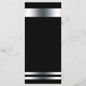Silver & Black Simple Chic Menu Card Menükarte (Rückseite)