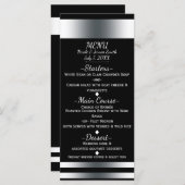 Silver & Black Simple Chic Menu Card Menükarte (Vorne/Hinten)