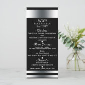 Silver & Black Simple Chic Menu Card Menükarte (Stehend Vorderseite)