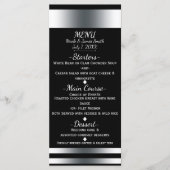 Silver & Black Simple Chic Menu Card Menükarte (Vorderseite)