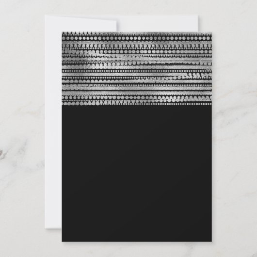 Silver & Black Simple Modern Elegante Einladung (Rückseite)