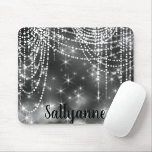 SILVER BLACK SPARKLE-DIAMONEN-Mauspad Mousepad