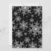 Silver & Black Sparkle Snowflake Sweet 16 Einladun Einladung (Rückseite)