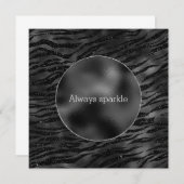 Silver Black Sparkle Zebra Print (Vorne/Hinten)