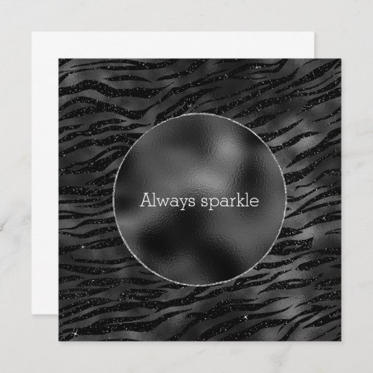 Silver Black Sparkle Zebra Print (Vorne/Hinten)