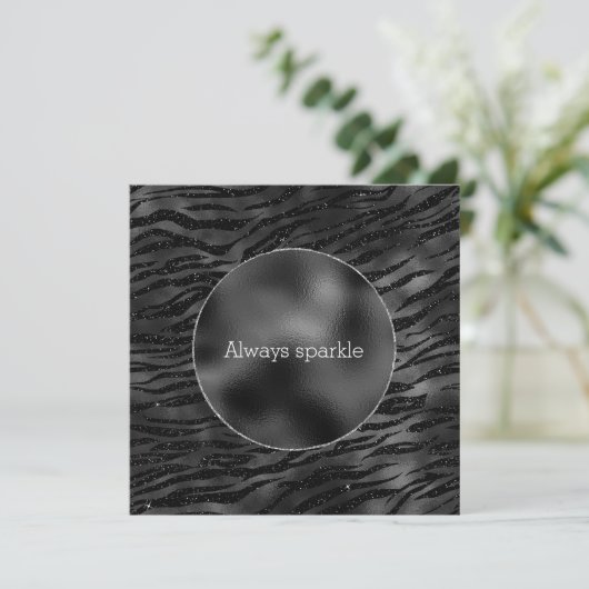 Silver Black Sparkle Zebra Print (Stehend Vorderseite)