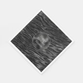 Silver Black Sparkle Zebra Print Serviette (Ecke)