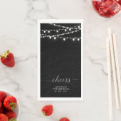 Silver Black String Light Eleganter Letter Cheers Serviette (Beispiel)
