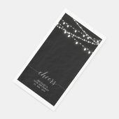 Silver Black String Light Eleganter Letter Cheers Serviette (Ecke)