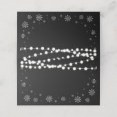 Silver & Black String Lights Winterdusche Platzkarte (Außenseite Aufgefaltet)