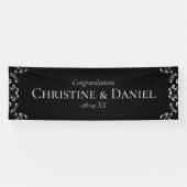 Silver & Black Swirl Gothic Wedding Banner (Horizontal)