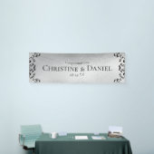 Silver & Black Swirl Gothic Wedding Banner (Messeveranstaltung)