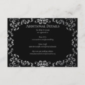 Silver & Black Swirl Gothic Wedding Begleitkarte (Rückseite)