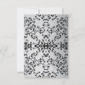 Silver & Black Swirl Gothic Wedding Einladung (Rückseite)