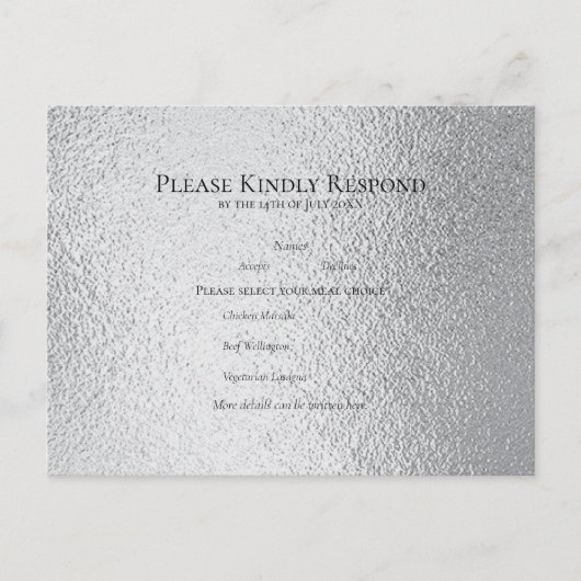 Silver & Black Swirl Gothic Wedding Feiertagspostkarte (Vorderseite)