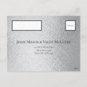 Silver Black Swirl Gothic Wedding Feiertagspostkarte (Rückseite)