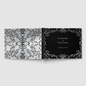 Silver & Black Swirl Gothic Wedding Gästebuch (Voll)