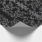 Silver & Black Swirl Gothic Wedding Geschenkpapier (Ecke)