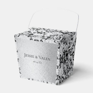 Silver & Black Swirl Gothic Wedding Geschenkschachtel