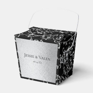 Silver & Black Swirl Gothic Wedding Geschenkschachtel