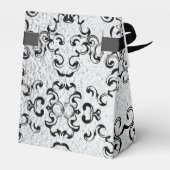 Silver & Black Swirl Gothic Wedding Geschenkschachtel (Rückseite)
