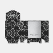 Silver & Black Swirl Gothic Wedding Geschenkschachtel (Ungefaltet)