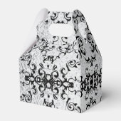 Silver & Black Swirl Gothic Wedding Geschenkschachtel (Rückseite)
