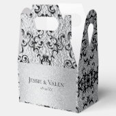 Silver & Black Swirl Gothic Wedding Geschenkschachtel (Geöffnet)