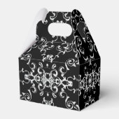Silver & Black Swirl Gothic Wedding Geschenkschachtel (Rückseite)