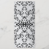 Silver & Black Swirl Gothic Wedding Menükarte (Rückseite)