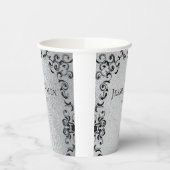 Silver & Black Swirl Gothic Wedding Pappbecher (Links)