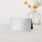 Silver & Black Swirl Gothic Wedding Platzkarte (Rückseite)