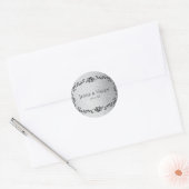Silver & Black Swirl Gothic Wedding Runder Aufkleber (Umschlag)