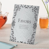 Silver & Black Swirl Gothic Wedding Sockelschild (In Situ)