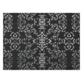 Silver & Black Swirl Gothic Wedding Tischdecke (Vorderseite (Horizontal))