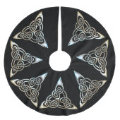 Silver Black Triangle Spiralen keltische Knie-Desi Polyester Weihnachtsbaumdecke (Vorderseite)