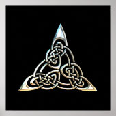Silver Black Triangle Spirals keltische Knoten Des Poster (Vorne)
