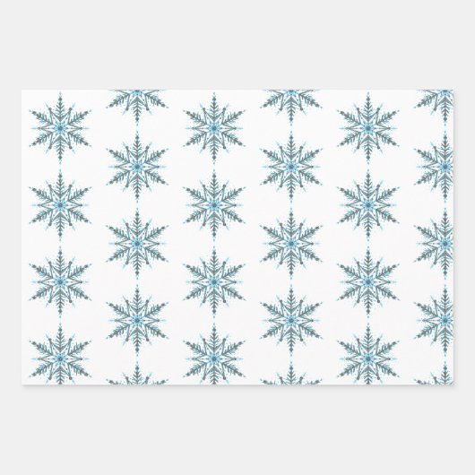 Silver Black und Blue Custom Snowflake Robot Geschenkpapier Set (Vorderseite 3)