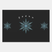 Silver Black und Blue Custom Snowflake Robot Geschenkpapier Set (Vorderseite)