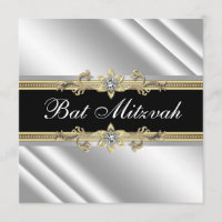 Silver Black und Gold Bat Mitzvah