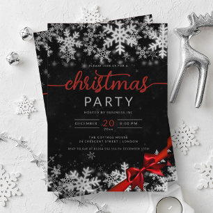 Silver Black Winter Wonder Company Weihnachten Einladung
