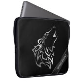 Silver Black Wolf Monogram Vector Laptopschutzhülle (Vorne Rechts)