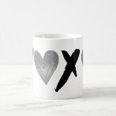 Silver Black XOXO Herz Kaffeetasse (Mittel)