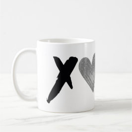 Silver Black XOXO Herz Kaffeetasse